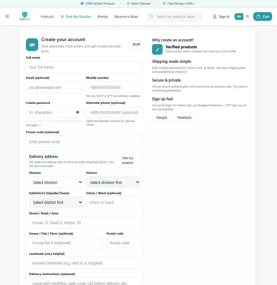 TheSkinProof — Multi-vendor eCommerce platform — screenshot 2